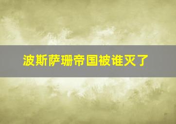 波斯萨珊帝国被谁灭了