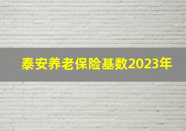 泰安养老保险基数2023年