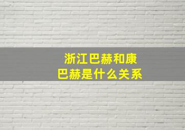 浙江巴赫和康巴赫是什么关系