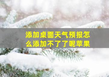 添加桌面天气预报怎么添加不了了呢苹果