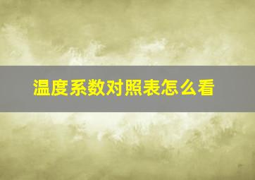 温度系数对照表怎么看