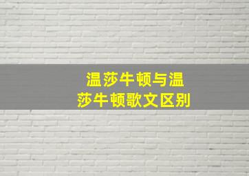 温莎牛顿与温莎牛顿歌文区别