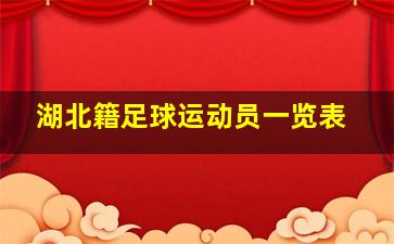 湖北籍足球运动员一览表