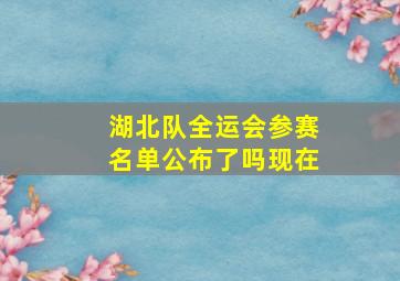 湖北队全运会参赛名单公布了吗现在