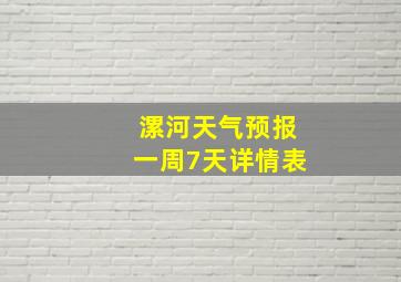 漯河天气预报一周7天详情表