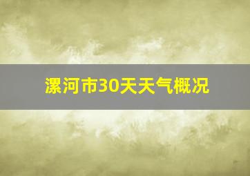 漯河市30天天气概况