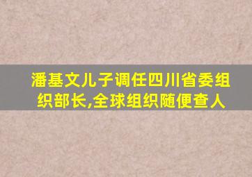 潘基文儿子调任四川省委组织部长,全球组织随便查人