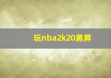 玩nba2k20黑屏