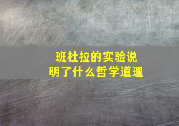 班杜拉的实验说明了什么哲学道理