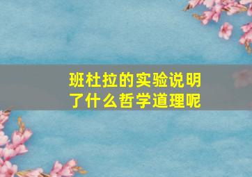 班杜拉的实验说明了什么哲学道理呢