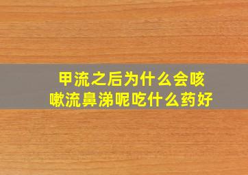 甲流之后为什么会咳嗽流鼻涕呢吃什么药好