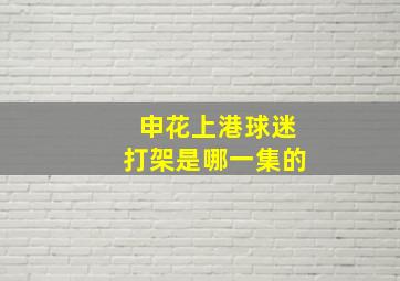 申花上港球迷打架是哪一集的