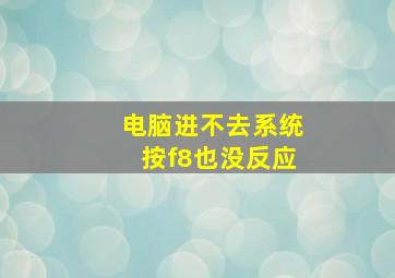 电脑进不去系统按f8也没反应