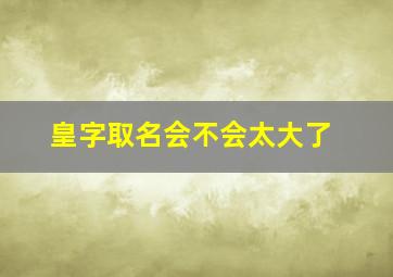 皇字取名会不会太大了