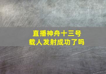 直播神舟十三号载人发射成功了吗