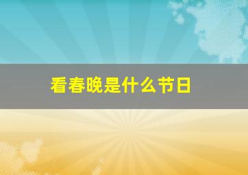 看春晚是什么节日