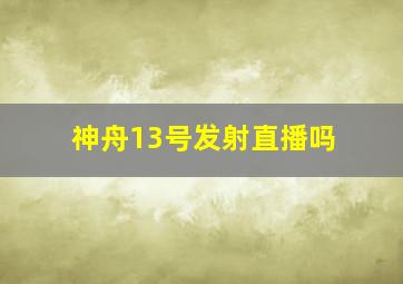 神舟13号发射直播吗