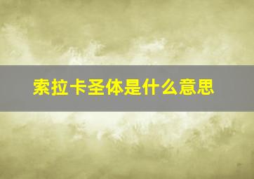 索拉卡圣体是什么意思