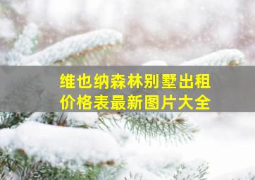 维也纳森林别墅出租价格表最新图片大全