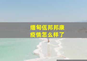 缅甸佤邦邦康疫情怎么样了