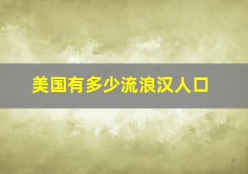 美国有多少流浪汉人口