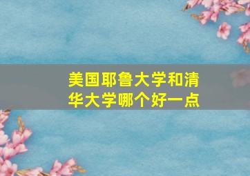 美国耶鲁大学和清华大学哪个好一点