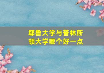 耶鲁大学与普林斯顿大学哪个好一点