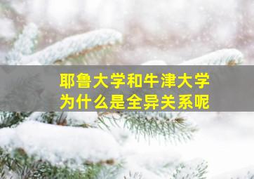 耶鲁大学和牛津大学为什么是全异关系呢