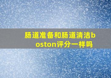 肠道准备和肠道清洁boston评分一样吗