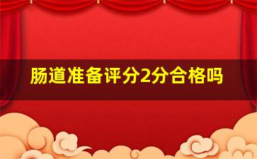 肠道准备评分2分合格吗