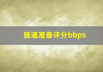 肠道准备评分bbps