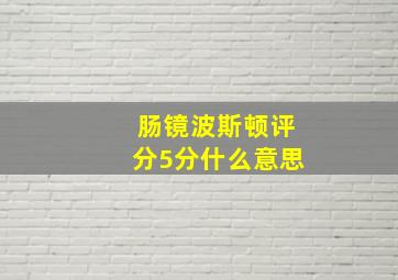 肠镜波斯顿评分5分什么意思