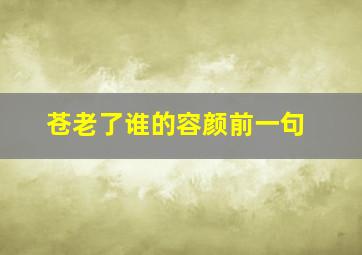 苍老了谁的容颜前一句