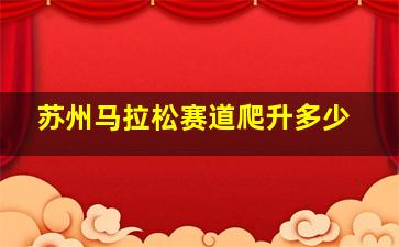 苏州马拉松赛道爬升多少