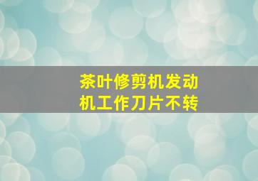 茶叶修剪机发动机工作刀片不转