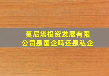 莫尼塔投资发展有限公司是国企吗还是私企