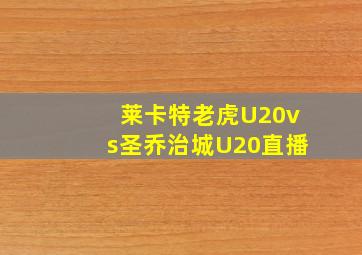 莱卡特老虎U20vs圣乔治城U20直播