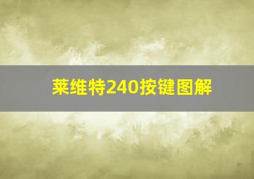 莱维特240按键图解