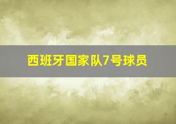 西班牙国家队7号球员