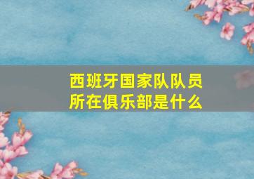 西班牙国家队队员所在俱乐部是什么