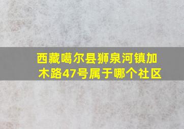 西藏噶尔县狮泉河镇加木路47号属于哪个社区