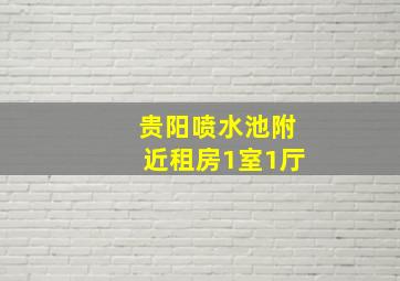 贵阳喷水池附近租房1室1厅