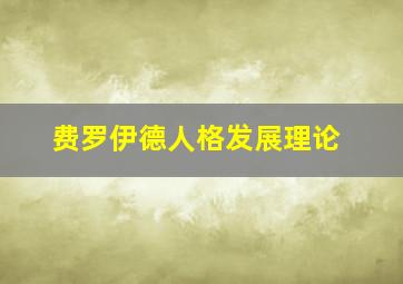 费罗伊德人格发展理论