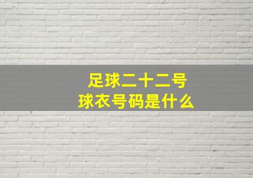 足球二十二号球衣号码是什么