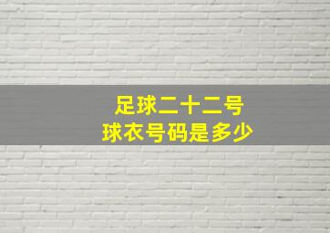 足球二十二号球衣号码是多少