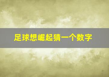 足球想崛起猜一个数字