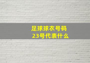 足球球衣号码23号代表什么