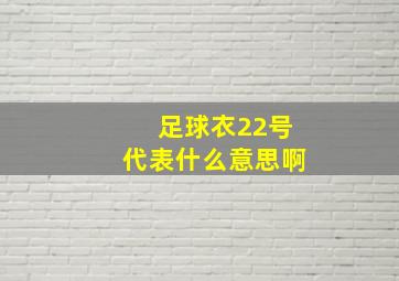 足球衣22号代表什么意思啊