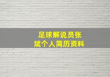 足球解说员张斌个人简历资料