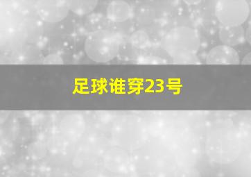 足球谁穿23号